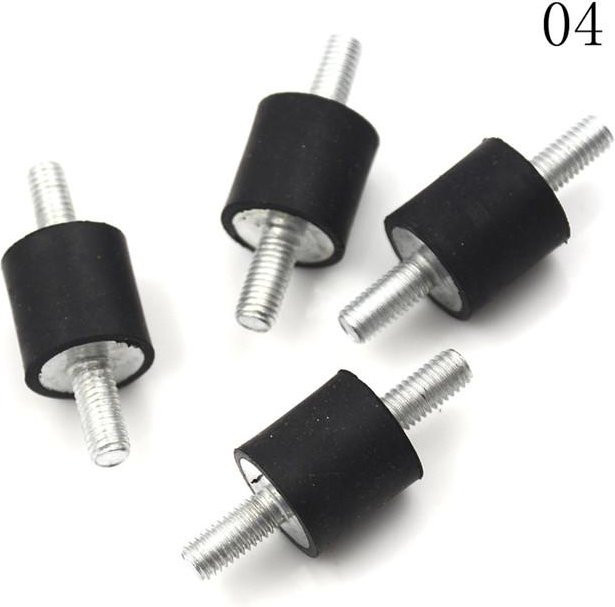 4er-Set Anti-Vibrations-Gummihalterungen Schockdämpfer in Schwarz für Auto, Luftkompressoren und Pumpen, M4-M8, B/H/T: 25 x 20 x M8 mm - Bild 1