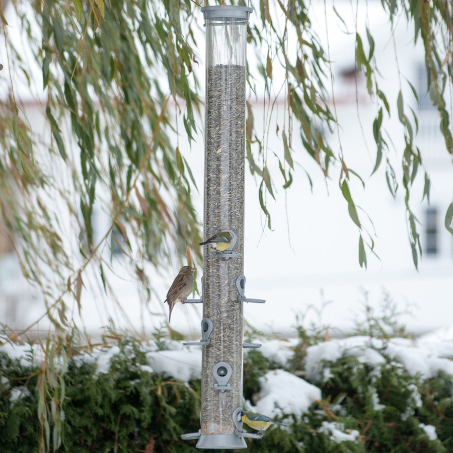 CJ Wildlife Riesenfuttersäule aus Metall in Silber und Transparent, Höhe: 123 cm - Bild 3