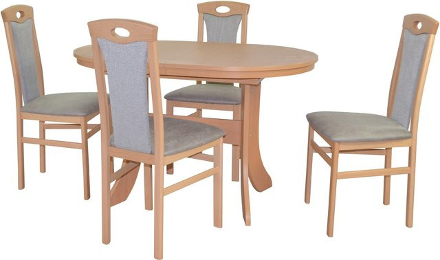Essgruppe Hanna von möbel direkt online, 5-teiliges Set aus Massivholz Buche, lackiert - Bild 1