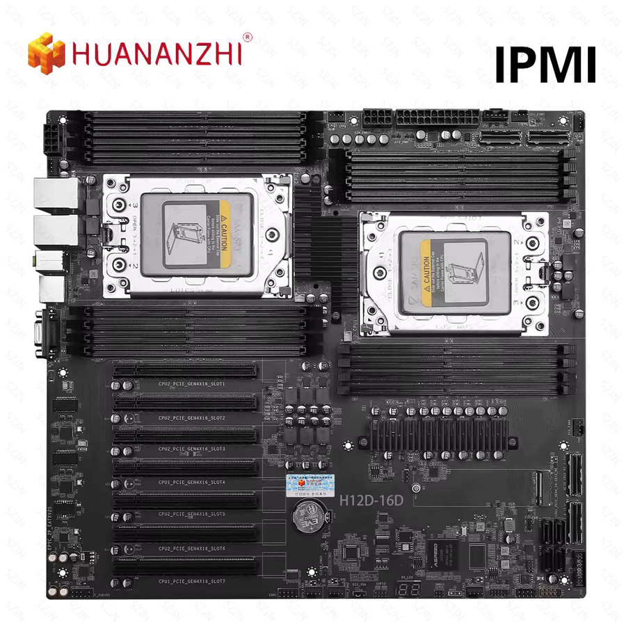 HUANANZHI H12D 16D Server-Motherboard mit IPMI-Unterstützung für AMD EPYC 7002 und 7003 Serie, 16 Speichersteckplätze und Dual 2.5G Netzwerk, Schwarz - Bild 6