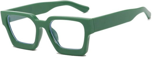 Vintage Lesebrille, Quadratisch, Unisex, Kunststoff, Vollrand, Transparent Green - Bild 1