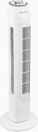 Exquisit VS 34570 Standventilator in Weiß mit Oszillation und Timer, B/T/H: 45,0 x 16,0 x 77,0 cm
