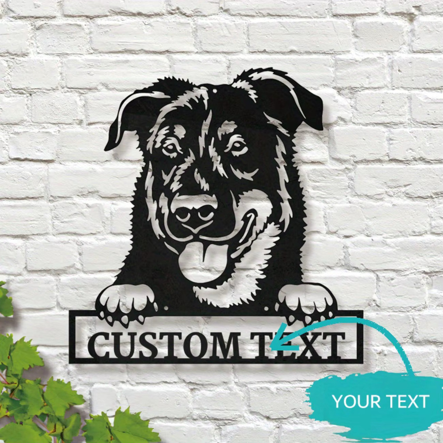 Personalisiertes Hello Young Beauceron Hund Metall-Wandkunst in Schwarz - Bild 4