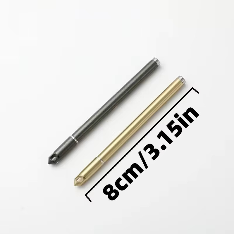 EDC Mini-Kugelschreiber aus Messing in Gold mit Spiralgriff und austauschbarer Mine - Bild 3