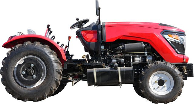 Roter 60 PS 4WD Landwirtschaftsschlepper mit vielseitigen Anbaugeräten für Pflügen, Pflanzen, Mähen und Bauarbeiten - Bild 1