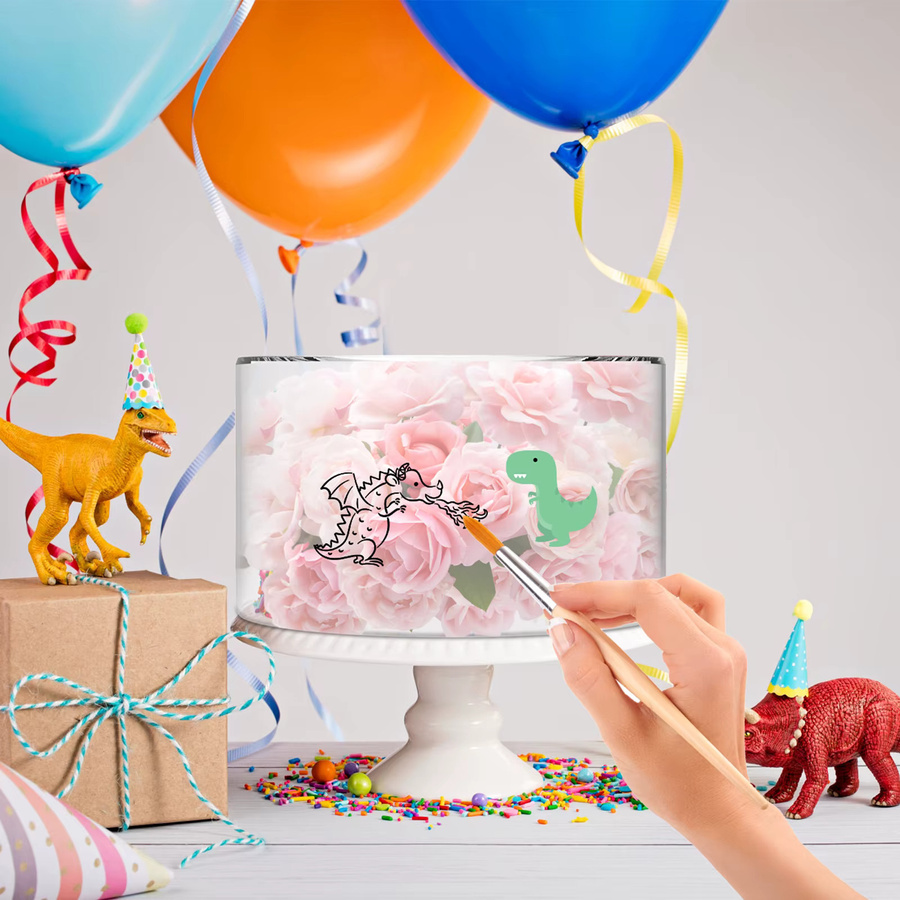 Willstar Befüllbarer Acryl-Kuchenständer in Transparent, Geometrischer Riser-Zylinder für Hochzeit, Geburtstag und Party, Höhe: 15 cm - Bild 1