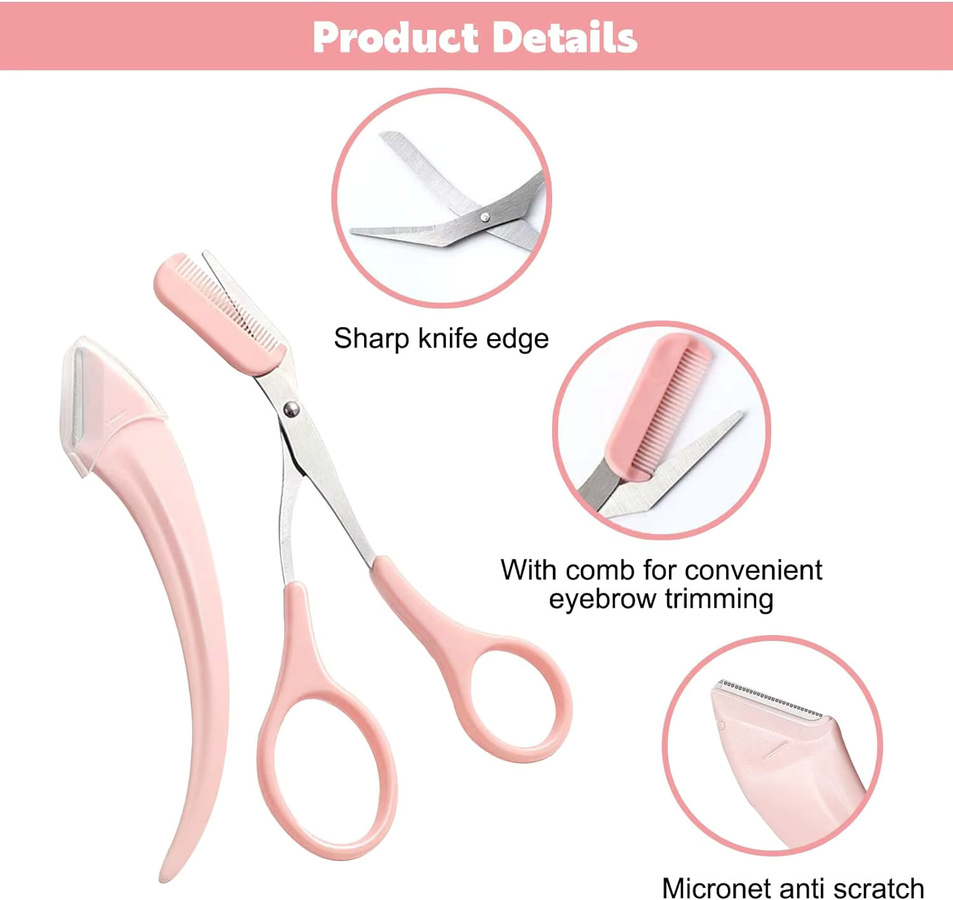 Augenbrauen-Trimmer Set mit Schere und Kamm, Damen, Gesicht - Bild 2