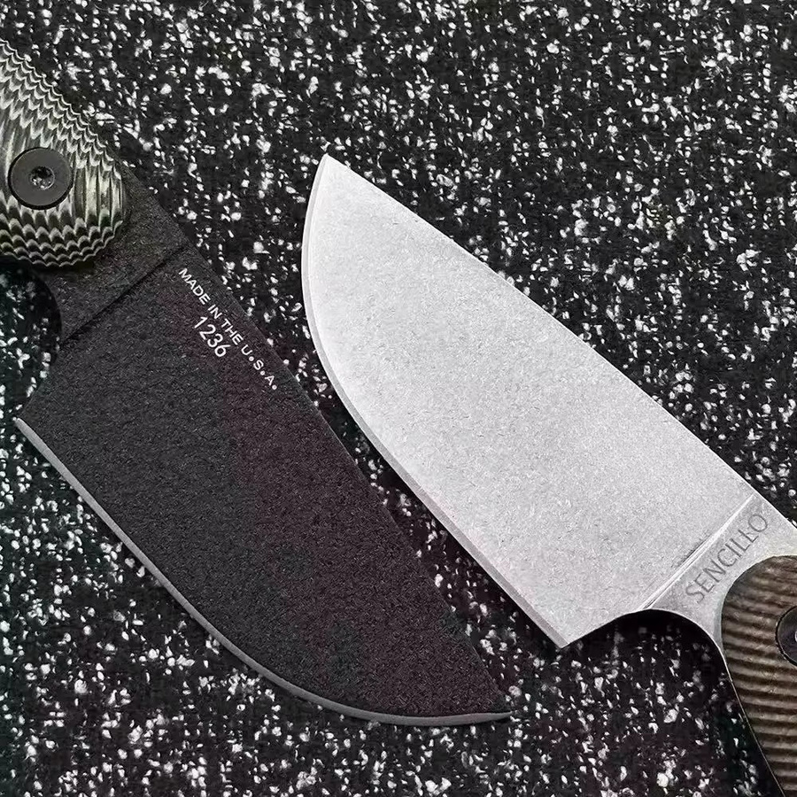 ESEE Hochhärte-Geradmesser in Weiß für EDC, Camping und Outdoor-Aktivitäten - Bild 3