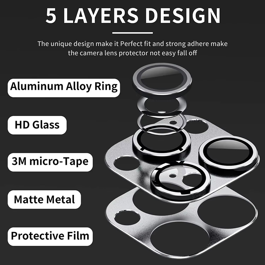Kameraschutz aus gehärtetem Glas für iPhone 14 Pro Max, 13, 12, 11 und 15 Pro Max Mini in Pink - Bild 2