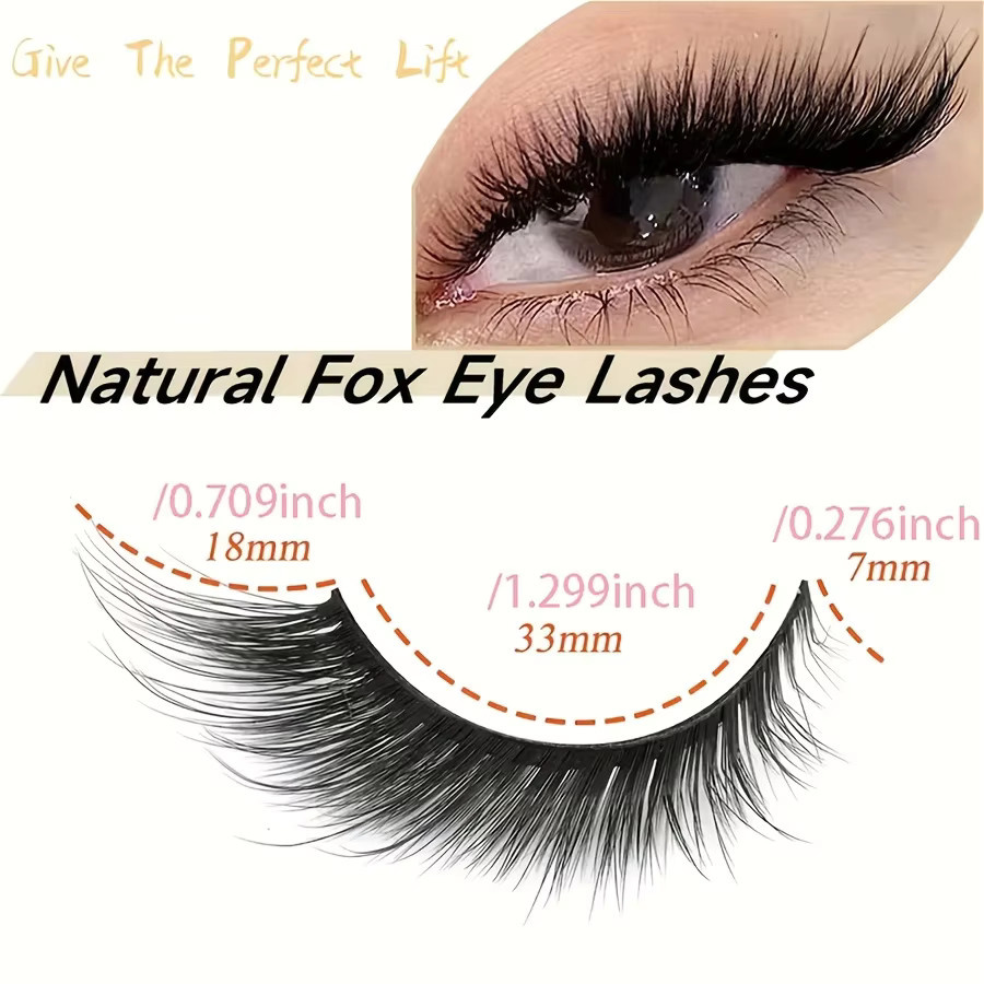JIEFUXIN Wimpern-Set 8D Cat-Eye, 10 Paar, 16 mm, Unisex - Bild 3