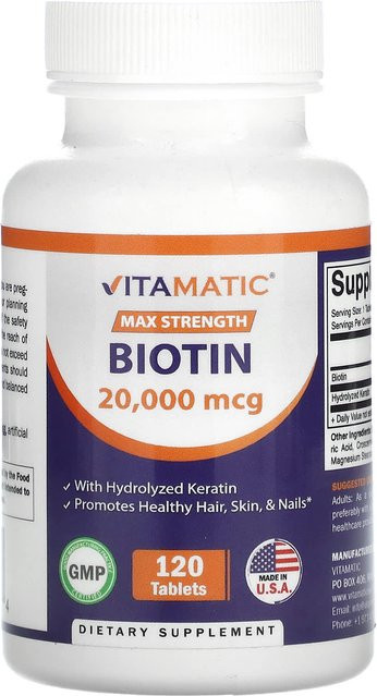 Vitamatic Biotin Max Strength, 120 Tabletten - Bild 1