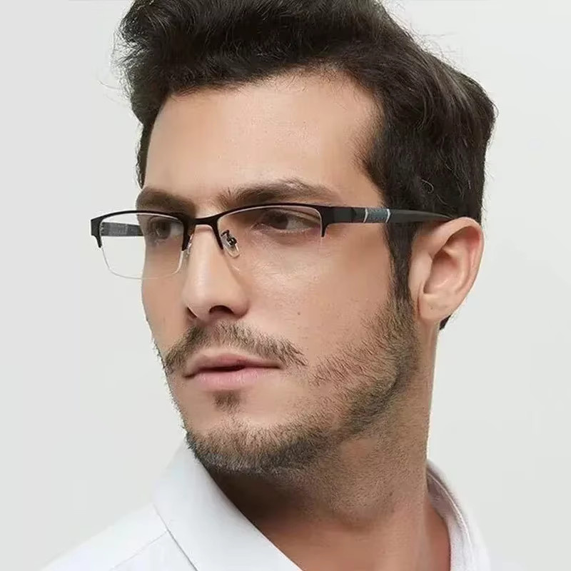 MDOD Lesebrille Männer, Half-Frame, rechteckig, schwarz - Bild 3