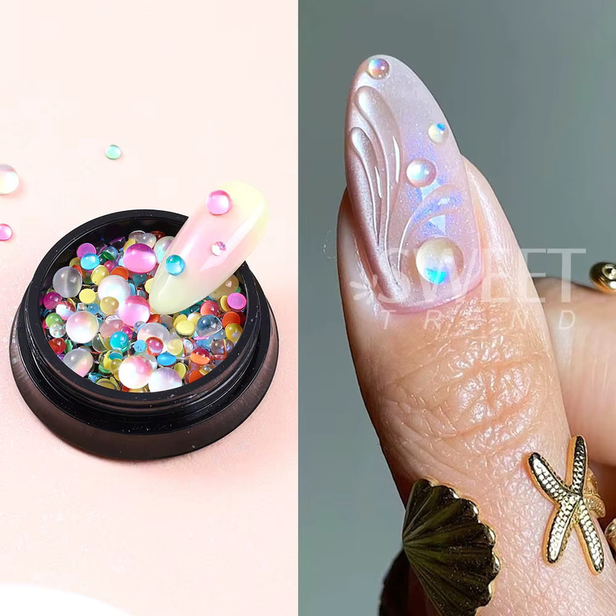 SWEET TREND Nagelkunst-Charms Regenbogen-Macaron-Blasenperlen, 1 Box - Bild 4