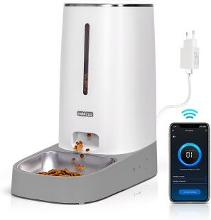nobleza Smarter Futterautomat für Hunde und Katzen mit App-Steuerung und WiFi in Weiß - Bild 1