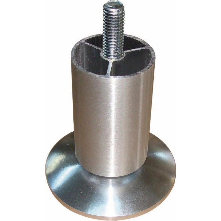 Simausrom Möbelfuß aus Aluminium in Silber Matt Geschliffen, Durchmesser: 4 cm, Höhe: 8,6 cm - Bild 2