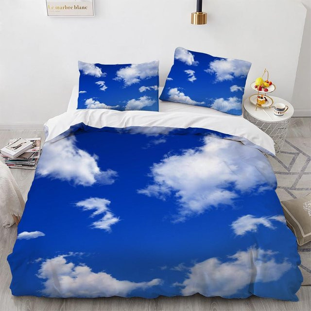 Bettbezug-Set mit blauem Himmel und Wolken von Binchi Outdoor Product für Kinder, Polyester-Mikrofaser, B/H: 264 x 228 cm - Bild 1