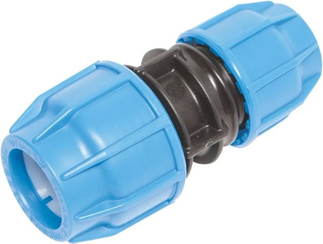 LUX-TOOLS Reduziermuffe für PE-Rohre aus Kunststoff, Blau, 32 mm auf 25 mm - Bild 1