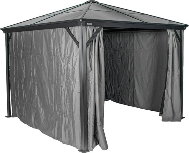 Sojag Vorhang-Set für Pavillon Verona aus Polyester, dunkelgrau, Breite: 423 cm, Höhe: 191 cm - Bild 2