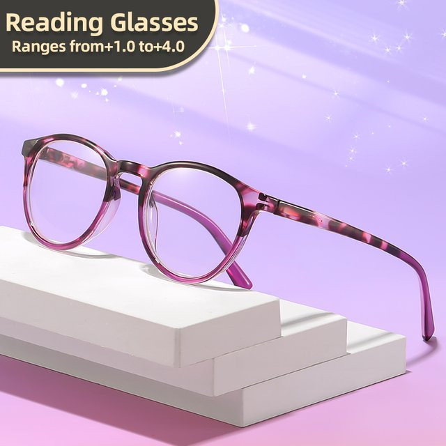 Oyalie Lesebrille, Rund, Vollrand, Kunststoff, Floral - Bild 1