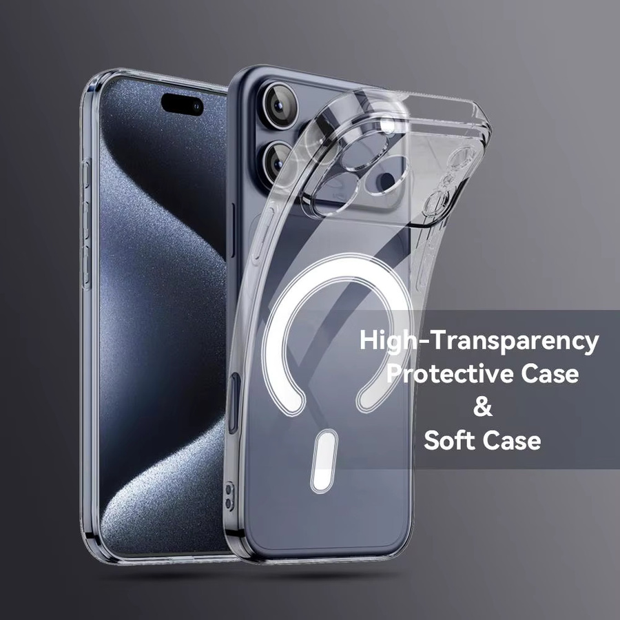Fede V-Vigevani Magnetische Handyhülle für iPhone 17 16 15 14 13 12 Pro Max Plus Transparent Schlanke Kabellose Ladehülle - Bild 5