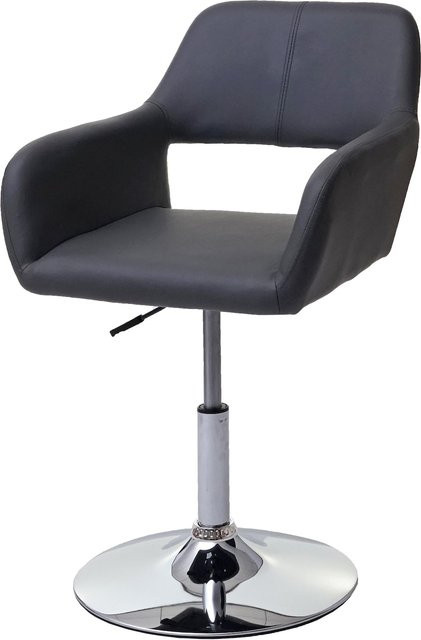 Esszimmerstuhl MCW A50 III im Retro 50er Jahre Stil aus grauem Kunstleder mit Chromfuß - Bild 1