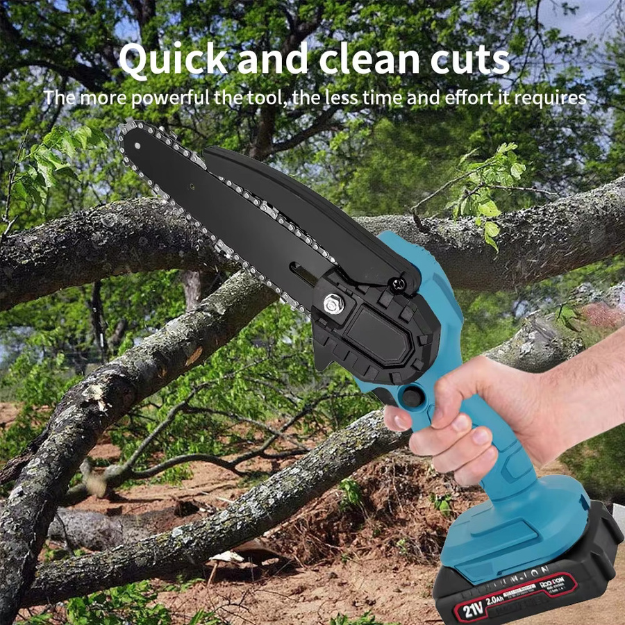 RDDSPON Mini-Kettensäge für Holzbearbeitung in Blau, kompatibel mit Makita 21 V Akku, 4/6 Zoll - Bild 3