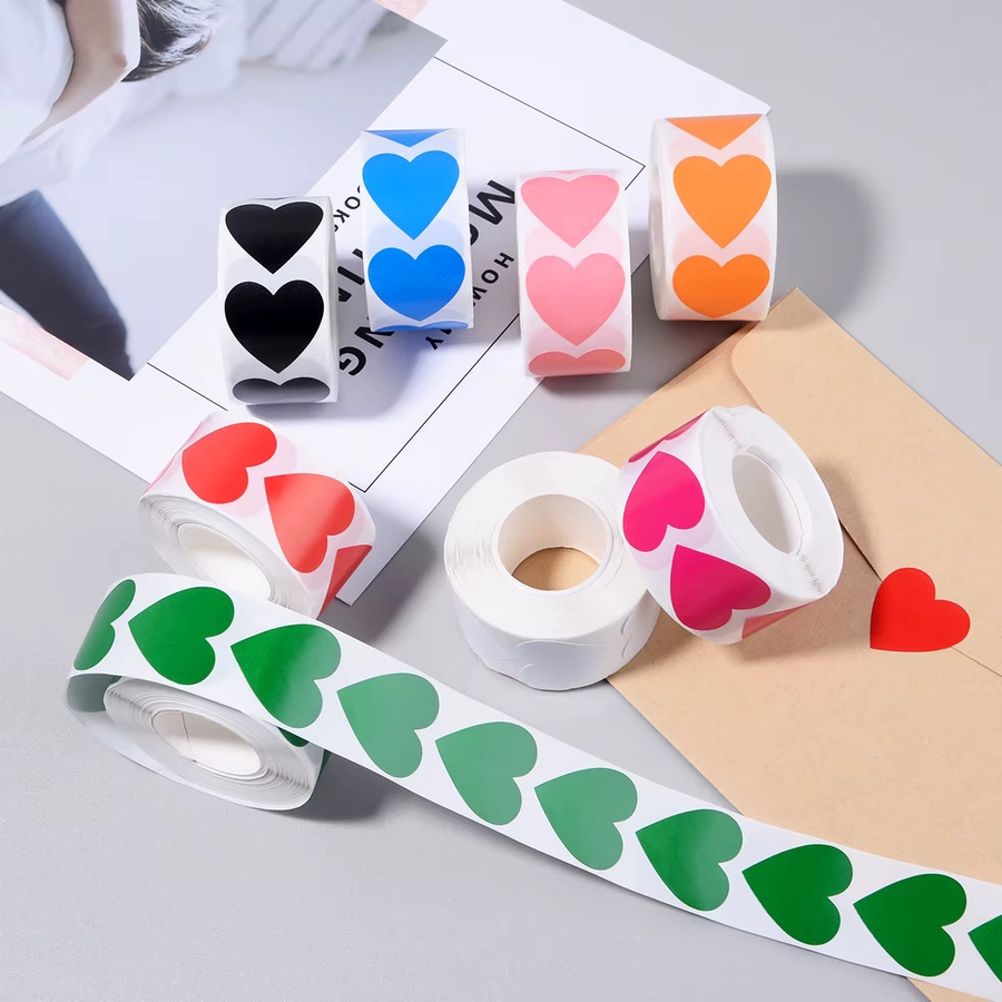 500 Stück Herzform Aufkleber in Blau und Multicolour für DIY Kinder Kunst Handwerk und Scrapbooking - Bild 3
