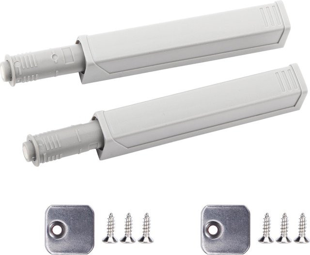 2 Set Druckriegel Türdämpfer Push-Open Puffer aus Kunststoff für Schrank und Schublade von TOMTOP JMS in Grau oder Weiß - Bild 1