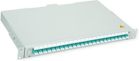 TELEGÄRTNER BASIS V LWL-Panel mit Kupplungen und Pigtails, 24x LC Duplex, türkis, OM3 - Bild 1