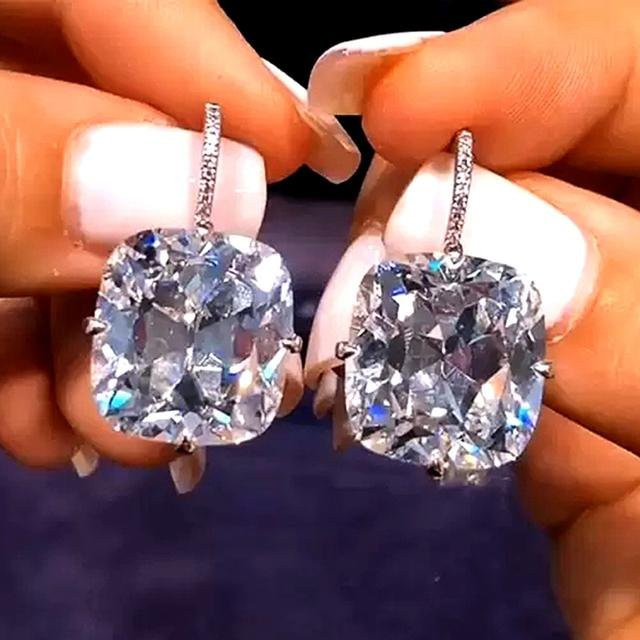 Wucifang Jewelry Ohrring, Kupferlegierung, Weiß, Zirkonia, Damen - Bild 1