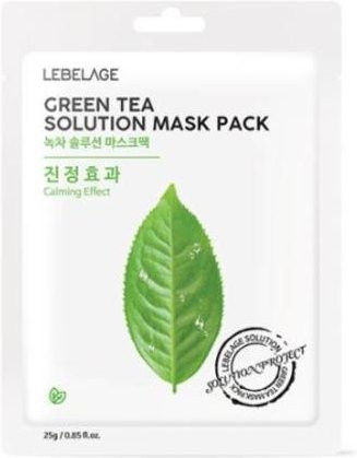 LEBELAGE Solution Masken-Tuchmasken Green Tea, 10 x 25g, Unisex - Bild 1