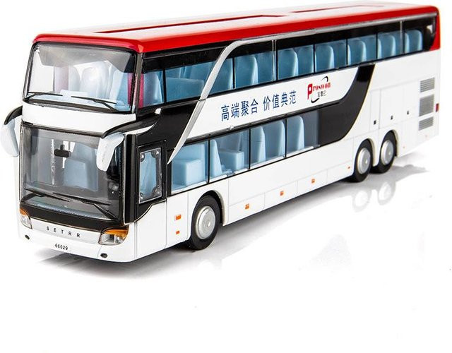 Fourall- Model Cars Setra Bus Spielzeugauto, Metalldruckgussmodell, mit Ton und Licht, rot, 1:50 - Bild 1