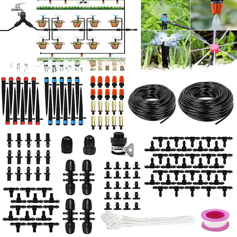 Alloet Micro-Tropfbewässerungsset für Gewächshaus und Garten mit 1/2 Zoll Schlauch und 1/4 Zoll Verteilerschlauch, 60,96 m - Bild 6