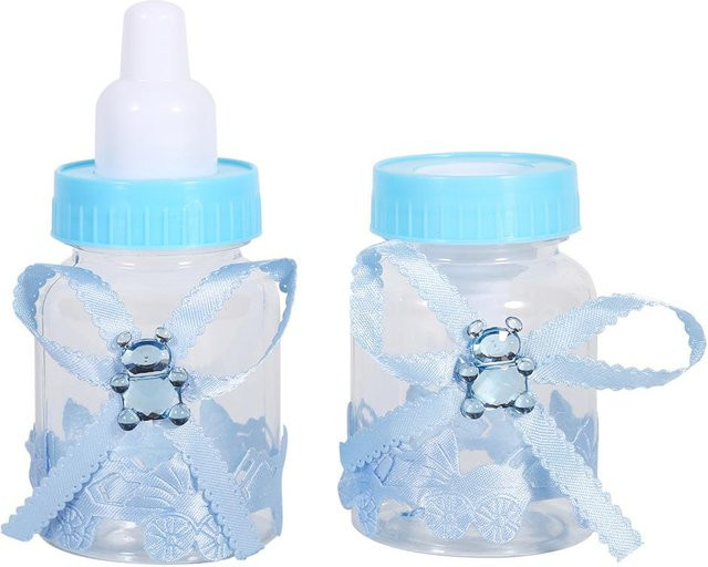 50 Stück CosyHome Schokoladen Flaschen Boxen aus Kunststoff in Blau für Babyparty und Geburtstagsdekorationen - Bild 1