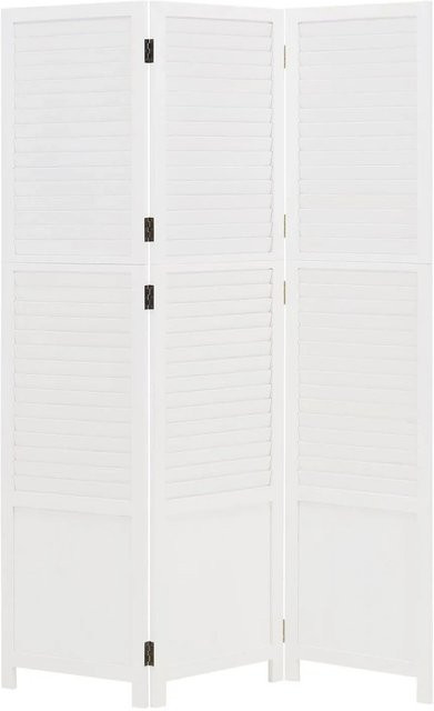 Homestyle4u 3-tlg. Paravent in Weiß im Shabby Chic Design, Breite: 130 cm, Höhe: 175 cm - Bild 1