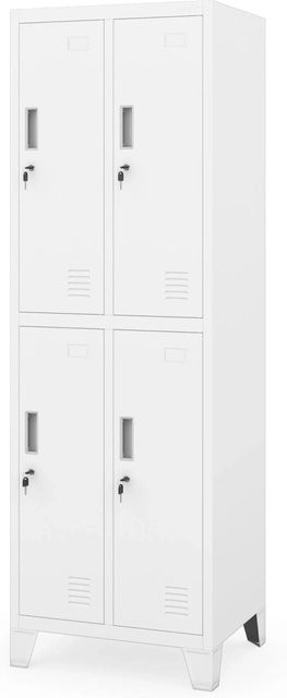 Jan Nowak Arbeitsschutzschrank Bartek 2 Plus mit 4 Fächern in Weiß, H: 172 cm, B: 56 cm, T: 45 cm - Bild 1