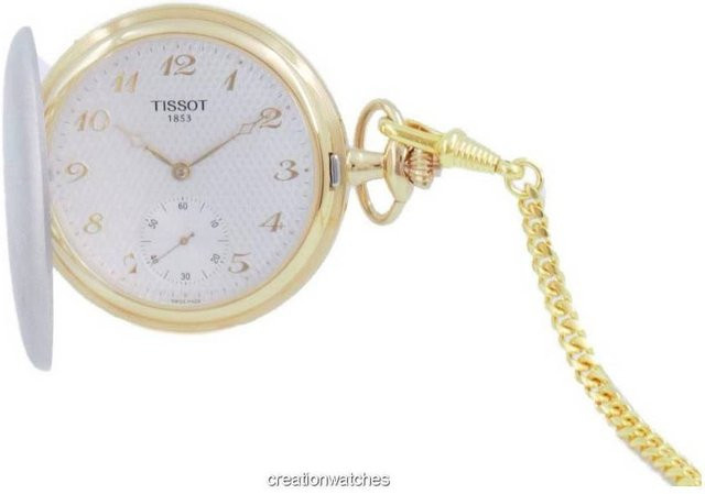 Tissot Taschenuhr, Quarz, Messing, Weiß, Unisex - Bild 1