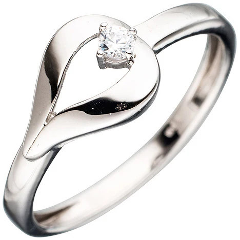 Colfem Ring 333 Weißgold, Zirkonia, Damen, Größe 54 - Bild 1