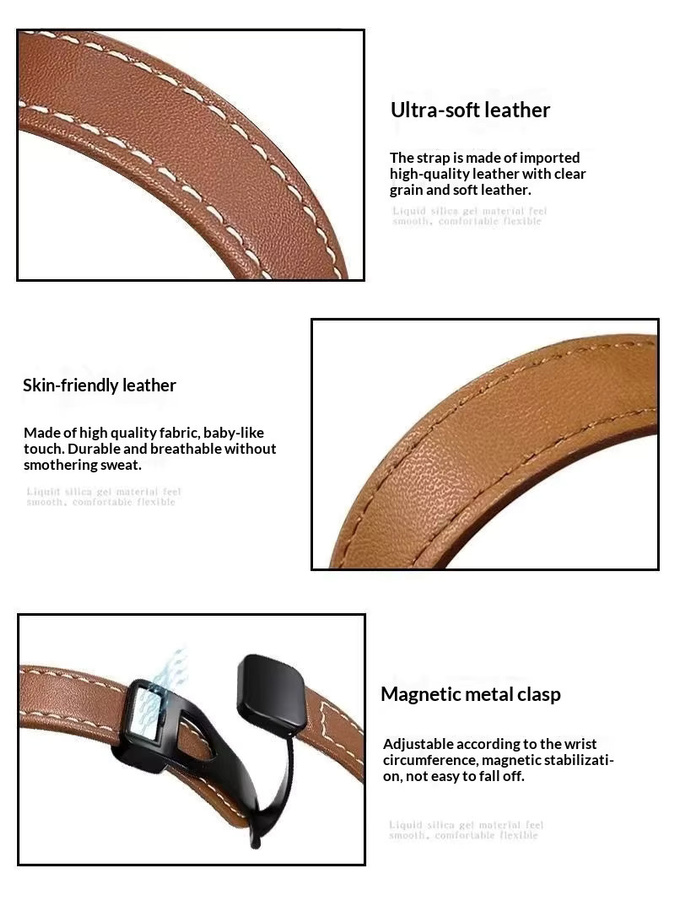 Huawei Uhrenarmband Leder, braun, Unisex, NFC - Bild 3