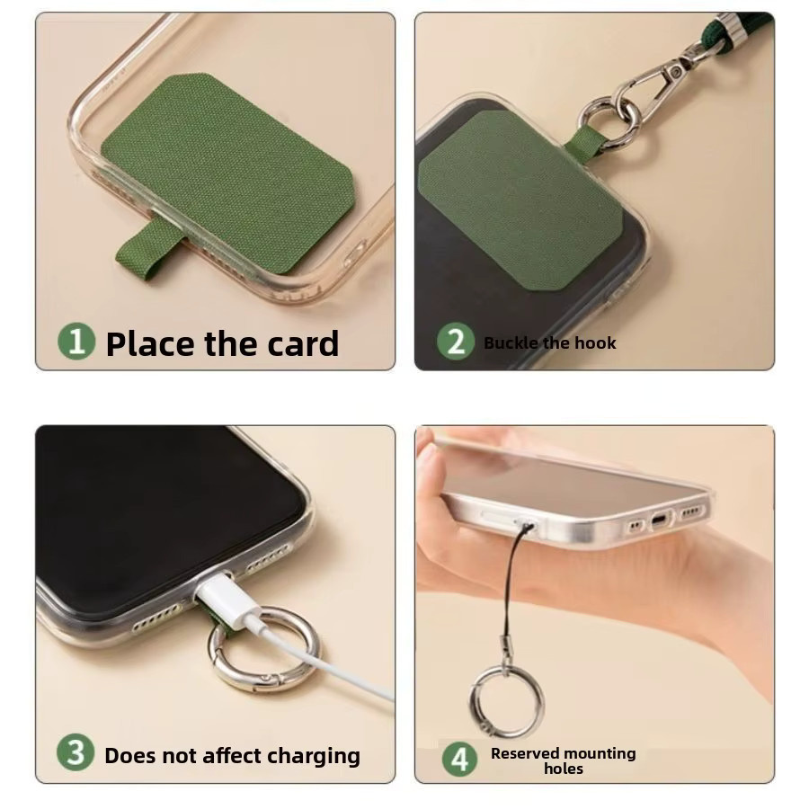 Xyu Modisches Universelles Handy-Umhängeband als dehnbares Halsband und Crossbody-Handyhalter für Smartphones in Schwarz und Grün - Bild 4