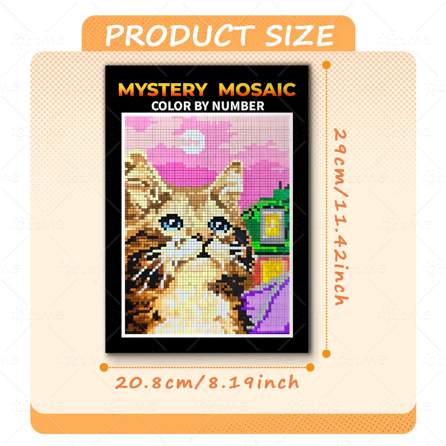 Mosaik Pixel Kunst Malbuch Katzen für Erwachsene in Bunt und Weiß - Bild 3