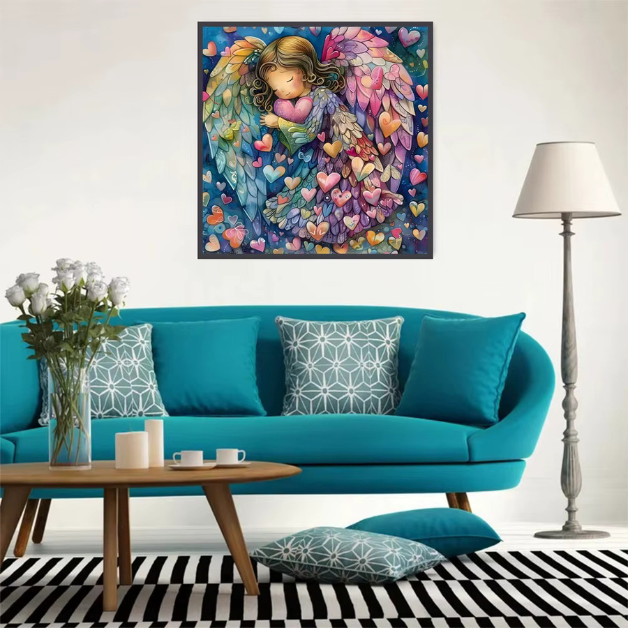 EverShine DIY 5D Diamantmalerei Kit Mädchen mit Flügeln und Herz in Multicolour, B/H: 20 x 20 cm - Bild 3