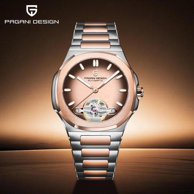 PAGANI DESIGN Armbanduhr, Automatik, Edelstahl, Saphirglas, Herren, Schwarz - Bild 1