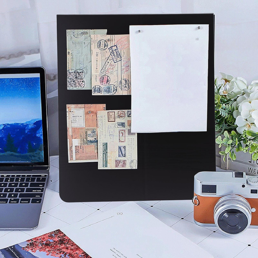 KONNWEI Schreibtisch-Pinnwand aus Kohlenstoffstahl in Schwarz, Doppelseitiges Memoboard als Tisch-Metallstaffel für deinen Arbeitsplatz - Bild 5