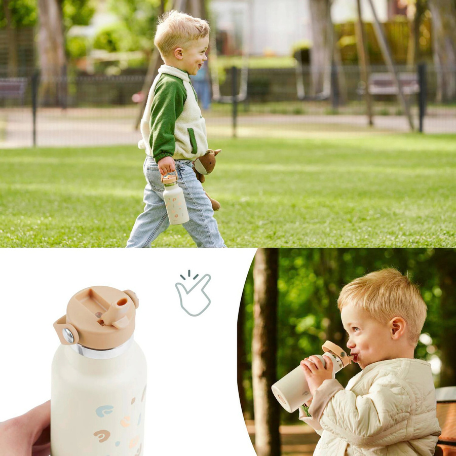 Babymoov Trinkflasche aus Edelstahl mit Strohhalm und auslaufsicherem Verschluss, 350 ml - Bild 3