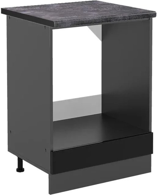 Vicco Herdbauschrank R-Line in Schwarz Hochglanz und Anthrazit, Breite: 60 cm, Höhe: 81,6 cm - Bild 1