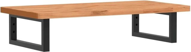 vidaXL Waschbeckenregal zur Wandmontage aus Stahl und massivem Buchenholz in Braun-schwarz - Bild 1