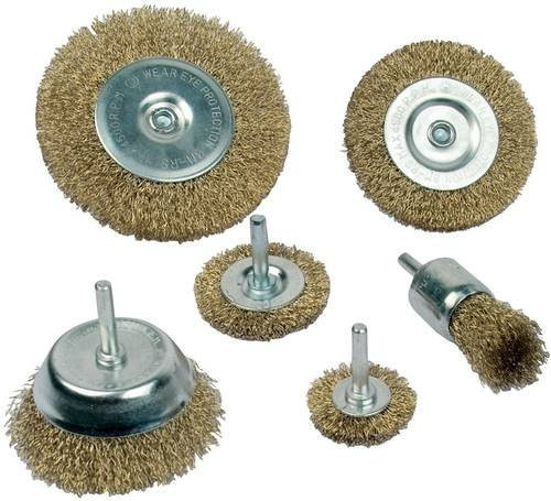 Mannesmann Drahtbürsten-Set aus Stahl, 6-teilig, Farbe: Silber - Bild 1