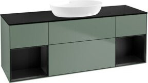 V&B Waschtischunterschrank Finion mit Wandbeleuchtung, Blau lackiert, B: 160 cm, T: 50,1 cm, H: 50,1 cm - Bild 1