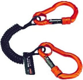 TENACIOUS Werkzeughalter 3166 Doppelkarabiner mit Kunststoffbeschichtung in Orange - Bild 1